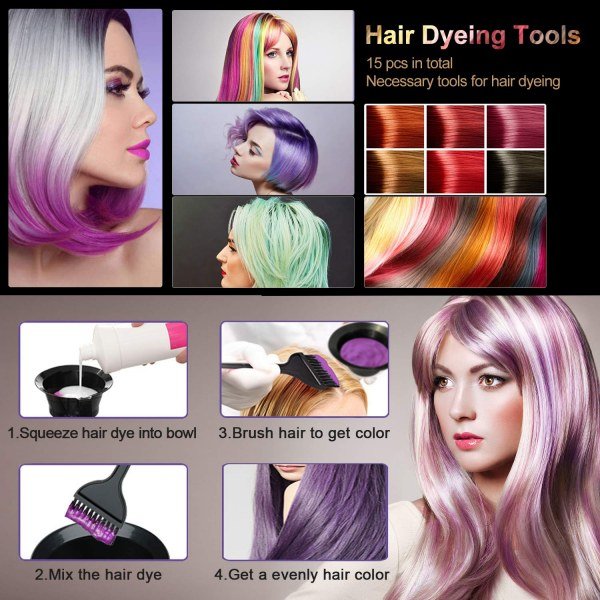 15 PCS Hair Coloring Dyeing Kit - Image 2