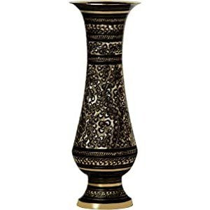 ARRC Vase for Home D?cor - Handcrafted Brass Vase - 10" Tall Decorative Vase - Flower Vase- Gold Vases for Centerpieces - Rustic Vase- Ideal Shelf D?cor, Table D?cor, Entryway