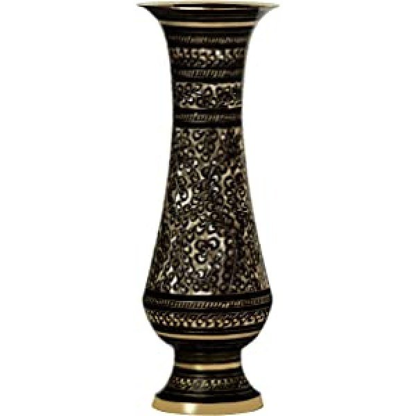 ARRC Vase for Home D?cor - Handcrafted Brass Vase - 10" Tall Decorative Vase - Flower Vase- Gold Vases for Centerpieces - Rustic Vase- Ideal Shelf D?cor, Table D?cor, Entryway