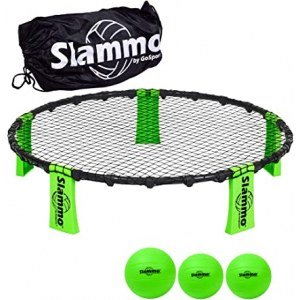 GoSports Slammo Game Set (Includes 3 Balls, Carrying Case and Rules) - Outdoor Lawn, Beach & Tailgating Roundnet Game for Kids, Teens & Adults