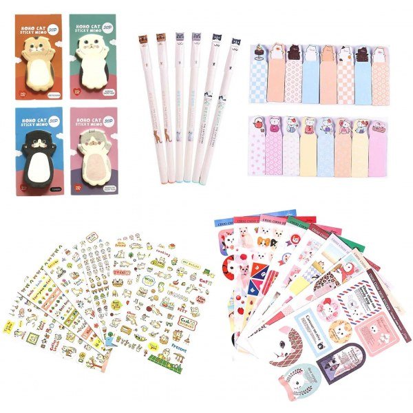 Cat Stationery Set, 6 Gel Pens - Image 3