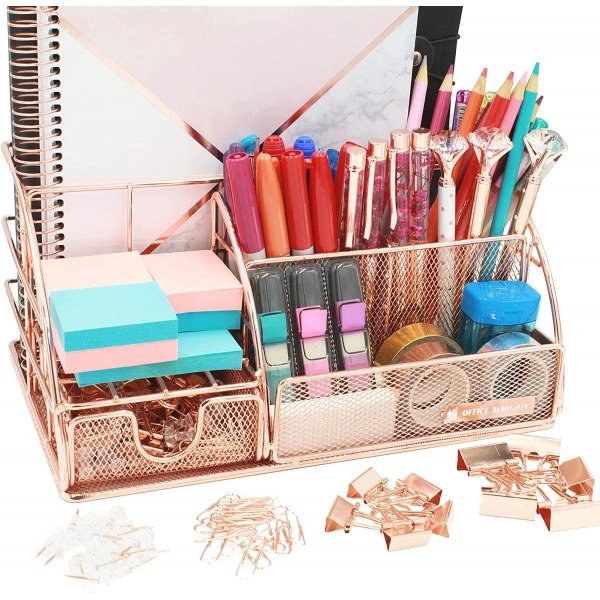 Rose Gold Desk Organizer for Women - Image 2