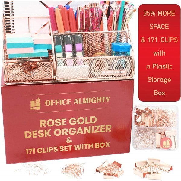 Rose Gold Desk Organizer for Women - Image 3