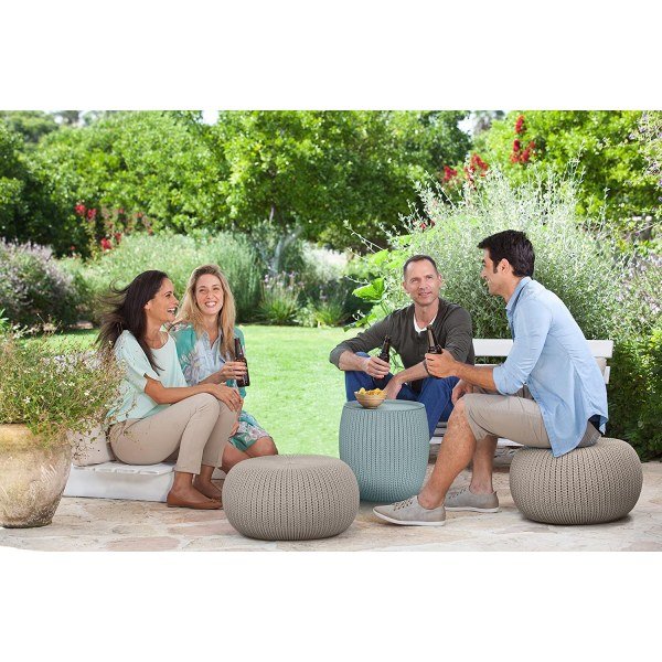 Keter Urban Knit Pouf Ottoman Set - Image 3