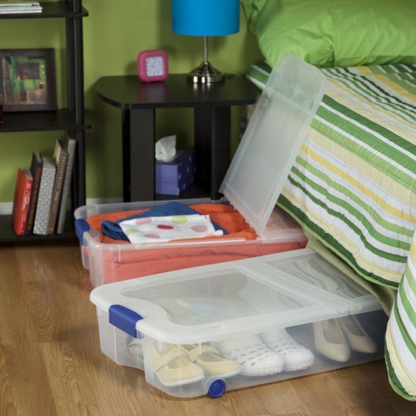 Sterilite Ultra™ 62 L Stadium Blue Wheeled Underbed Storage Box - Image 2